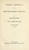 [Gutenberg 55906] • Critical, Historical, and Miscellaneous Essays · Vol. 6 / With a Memoir and Index